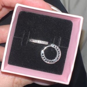 Pandora Silver Heart Hoop Earrings